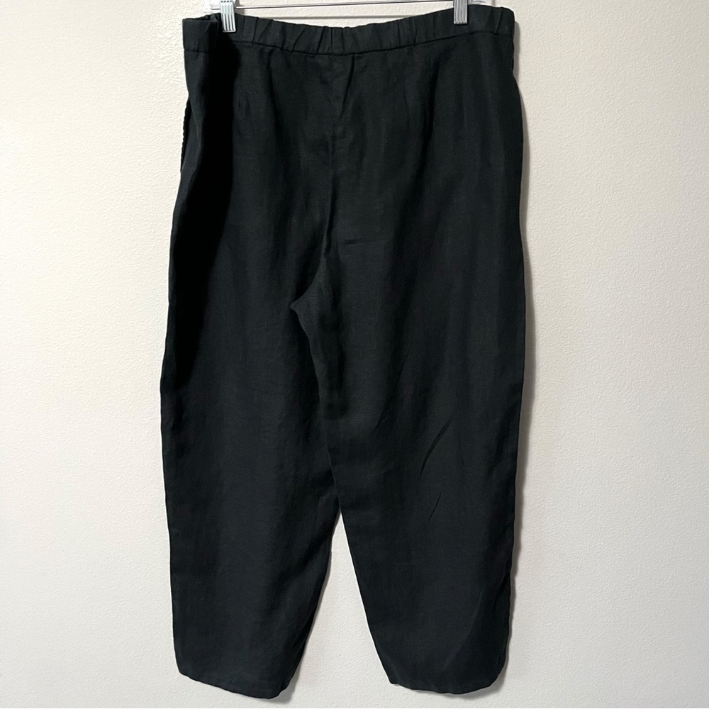 J. Jill Love Linen Black Straight Leg Cropped Pants Size Large Tall - Picture 5 of 9